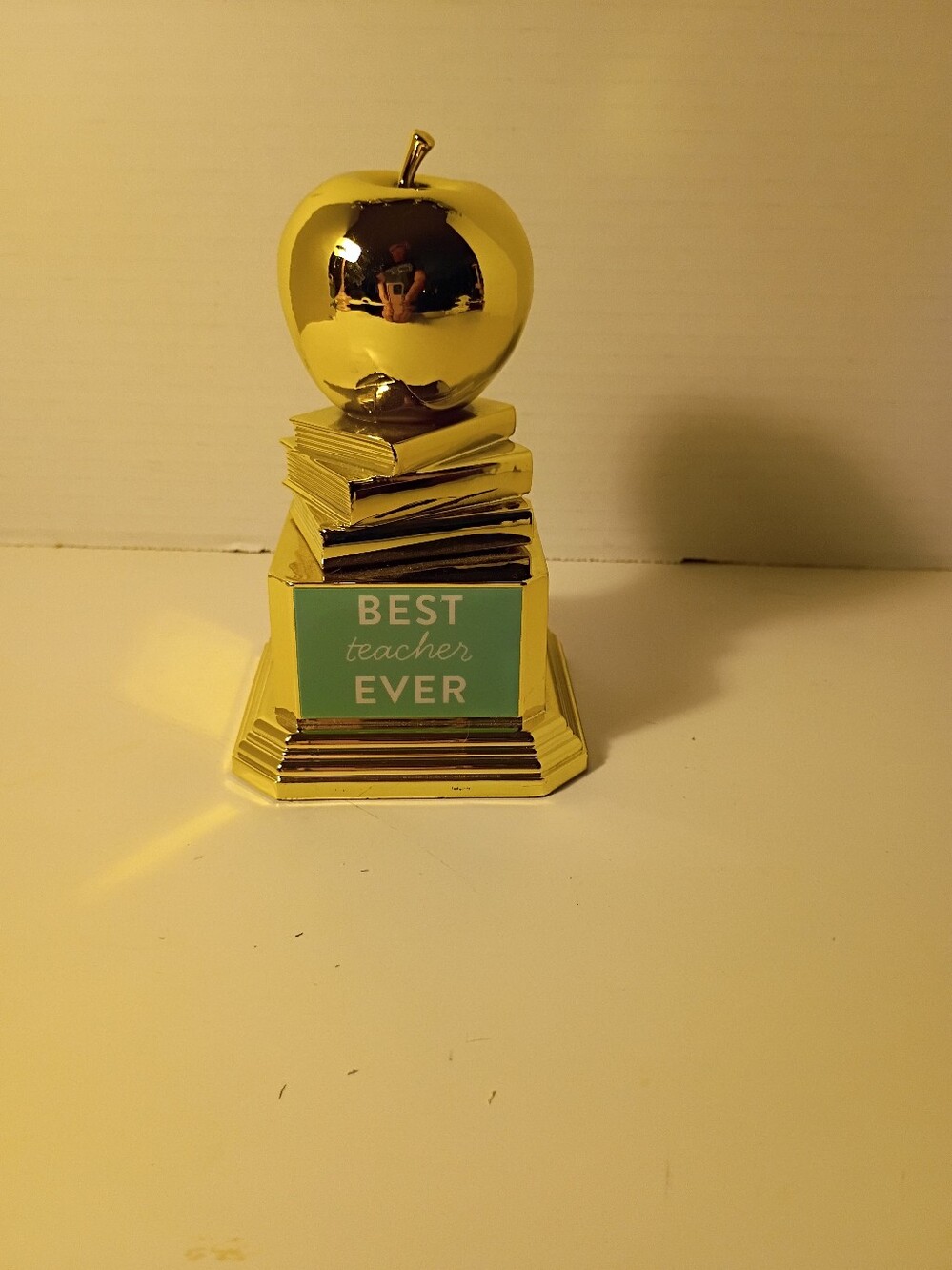 Golden Apple "Best Teacher Ever" Desk Trophy